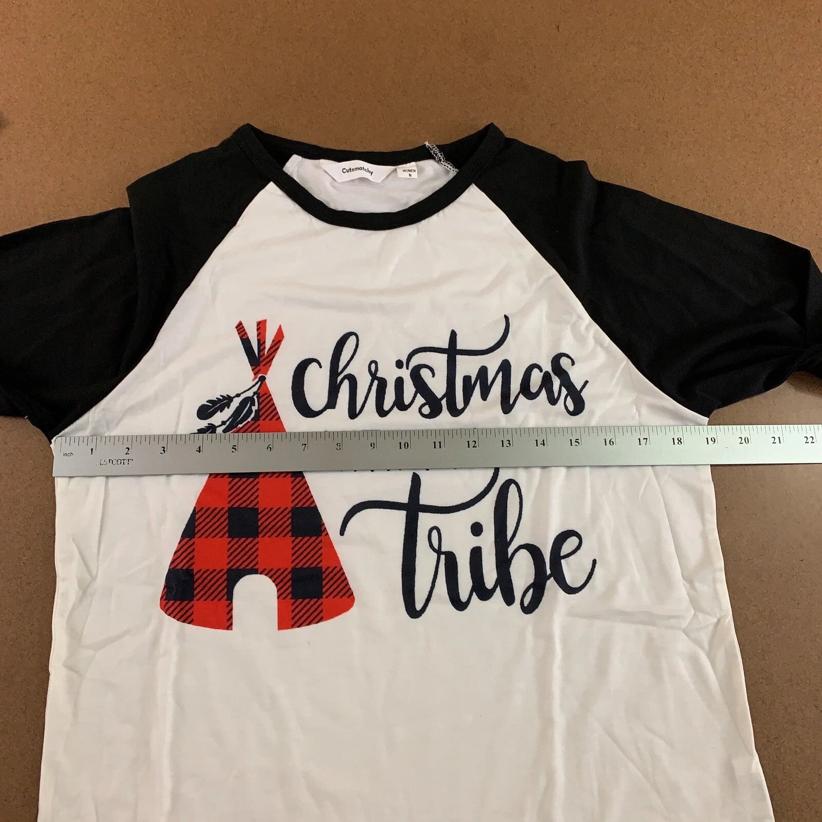 Cutematchy Womens Medium Christmas With My Tribe Graphic 2 Piece Pajama Set New