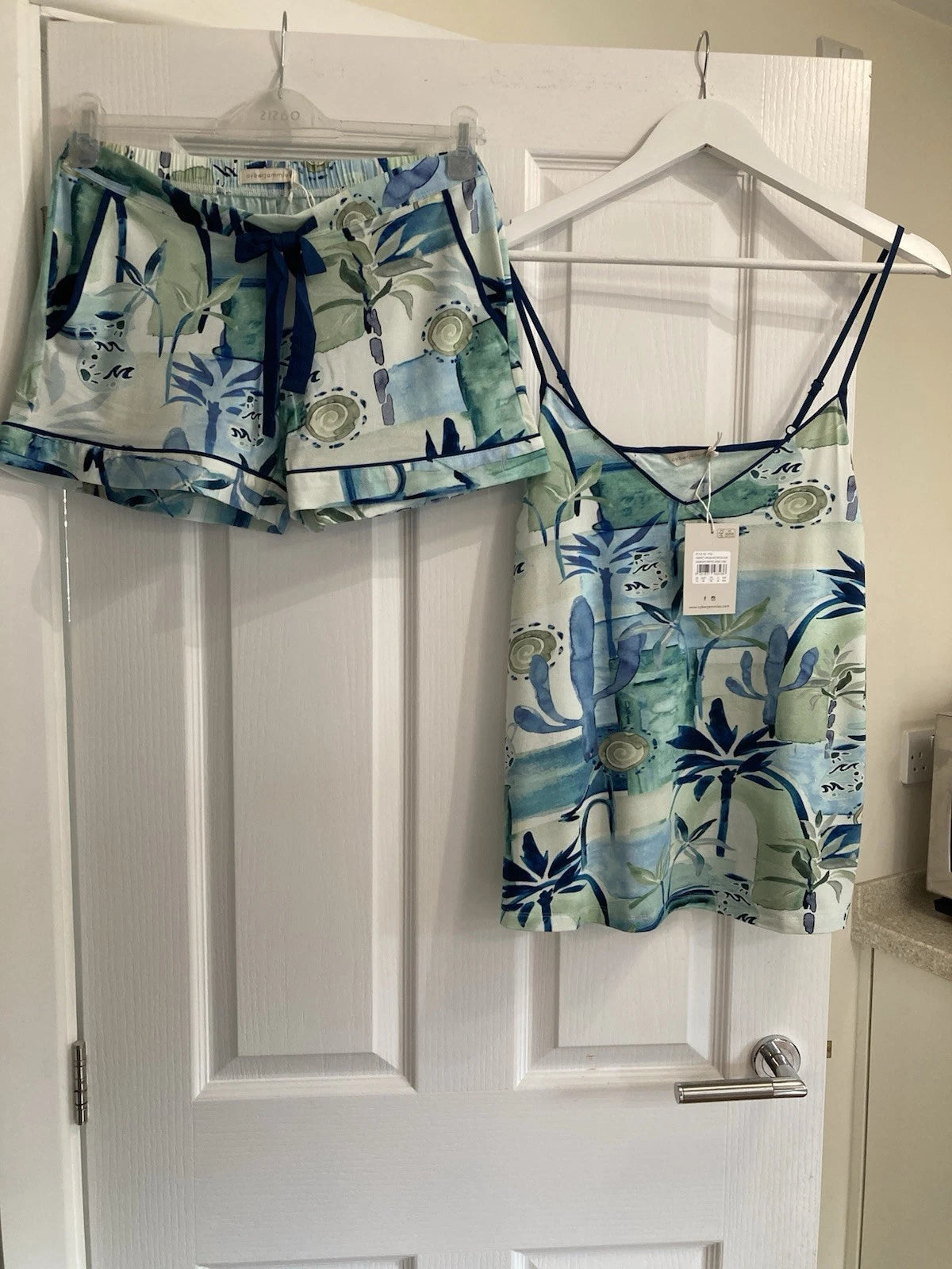 Cyberjammies Printed Pyjama Shorts Set, Blue/Green, Size 10, New With Tags