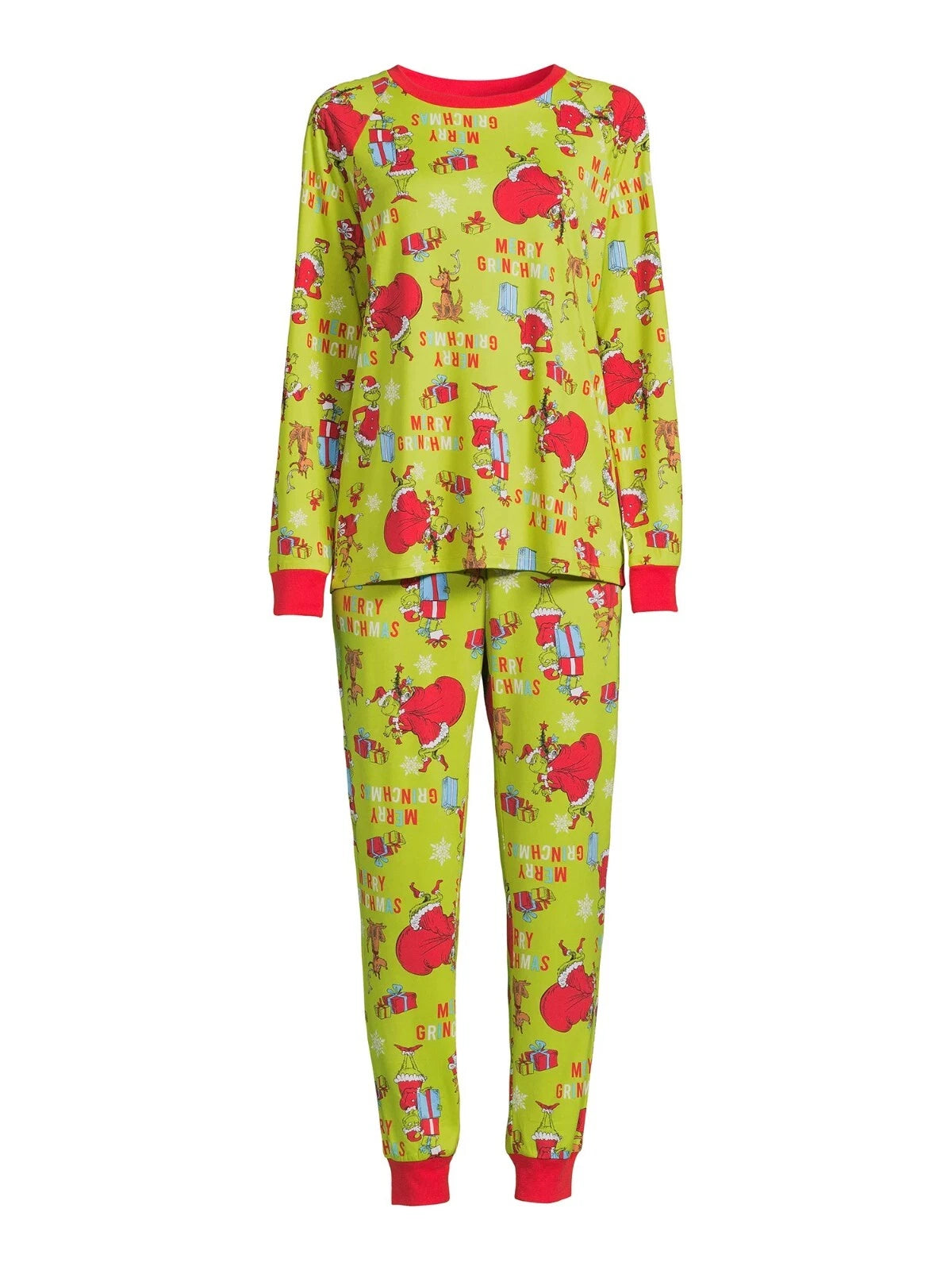 CHRISTMAS DR SEUSS GRINCH WOMENS LONG SLEEVE 2-PIECE PAJAMAS SET 2X NWT [CHR9]