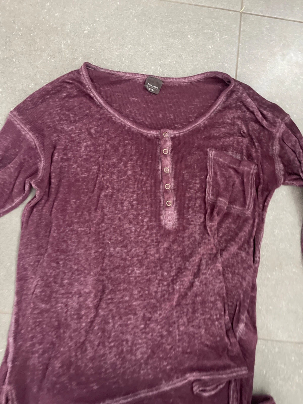 Free Press Womens Long Sleeve Purple Pajama Set Size M/L