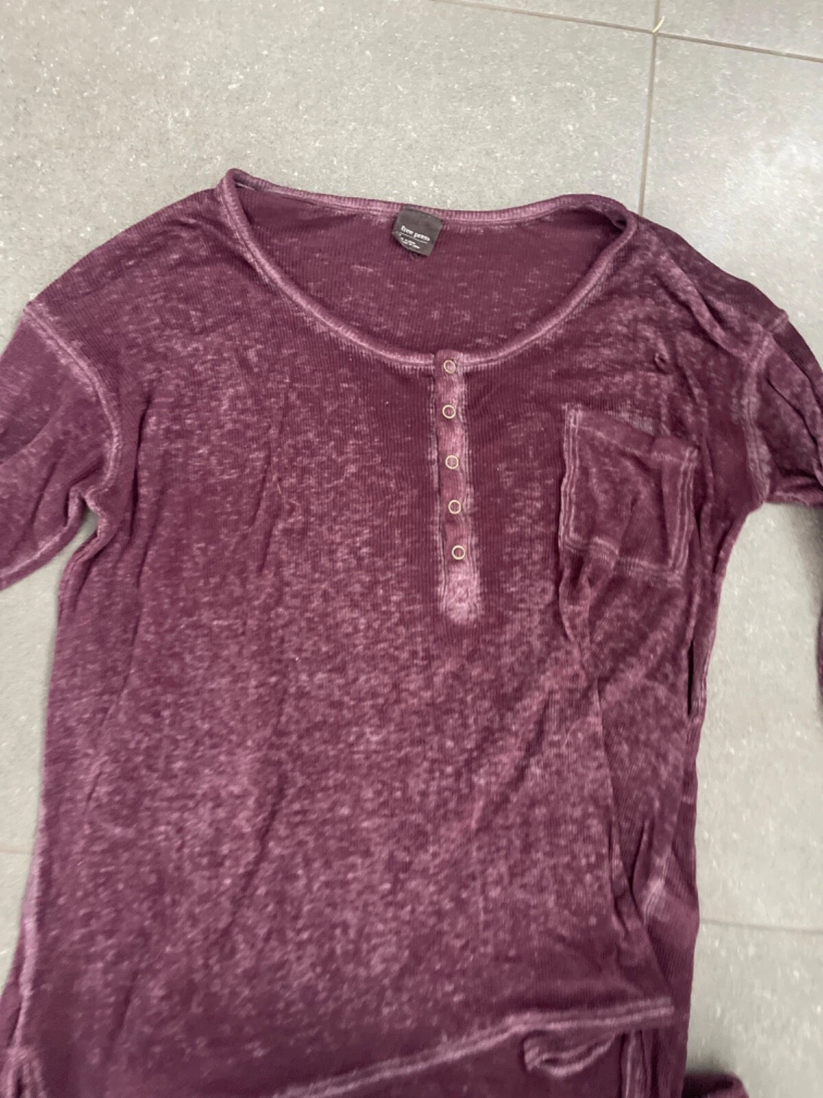 Free Press Womens Long Sleeve Purple Pajama Set Size M/L