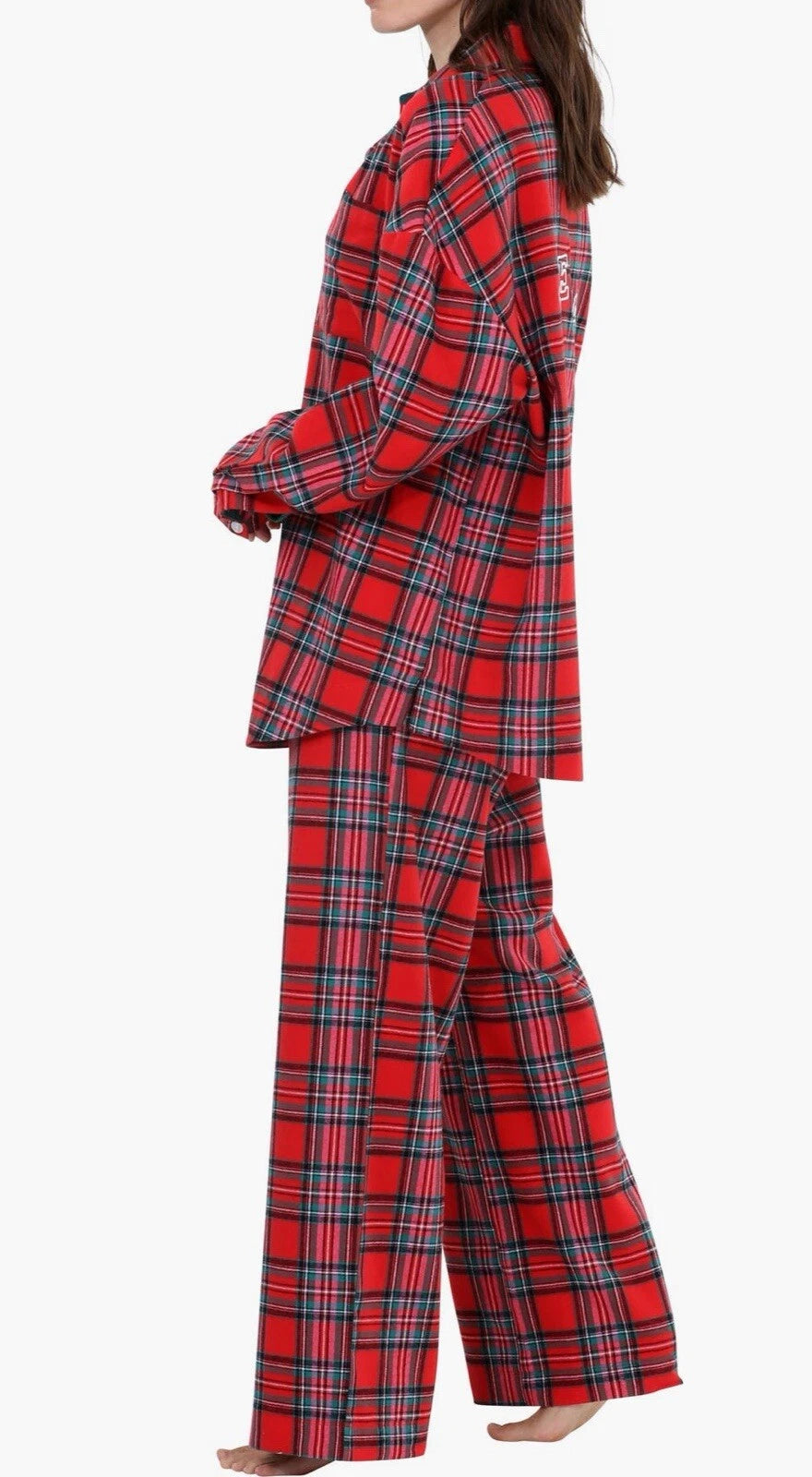 Honeydew Red Flannel MERRY Pajama Set Sz L Ret $68 Love Song Plaid