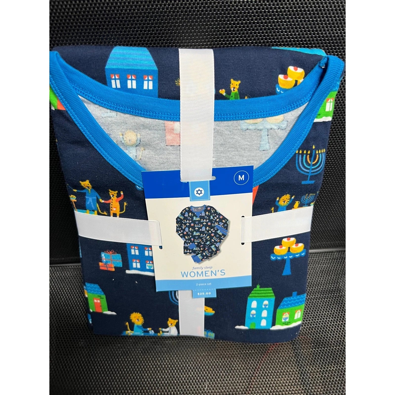 NWT Ladies Target Hanukkah Blue Lions Print Matching Pajama Set - Medium