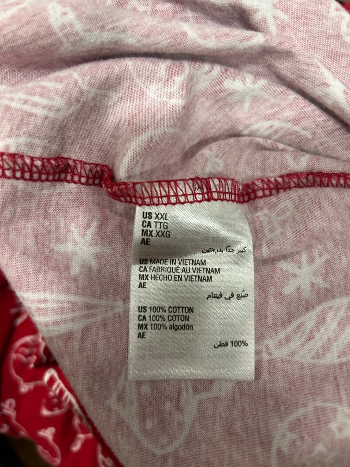 Macy's Womens Size XXL Ornament Print Family Pajama Set Red White Ho Ho