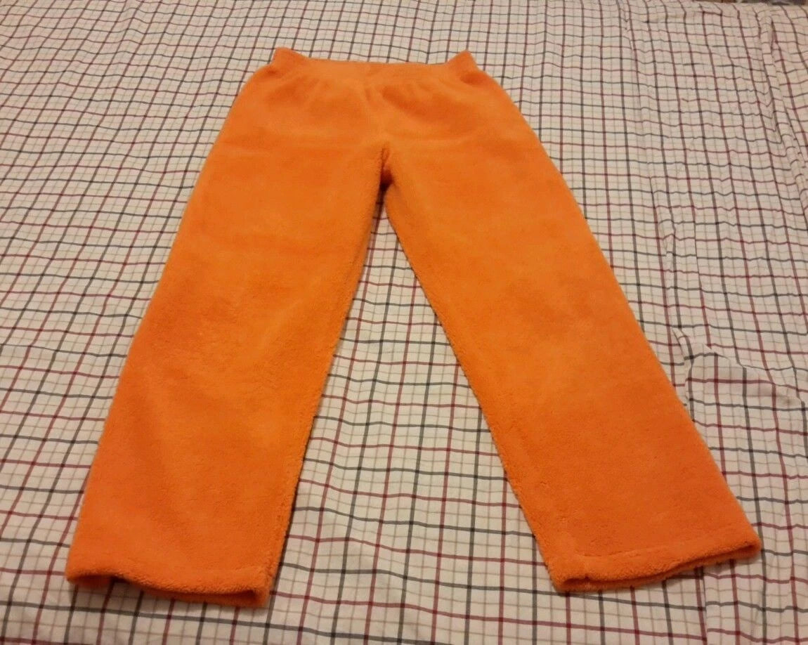 Women Size Small Fluffy Soft Pajama Set Dog "I Woof U" Orange 100% Cotton