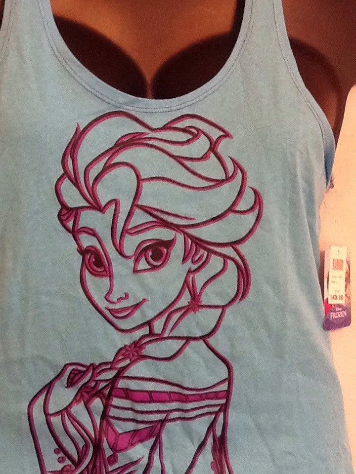 NWT Medium Disney 100% Cotton FROZEN ELSA 2 Piece Sleewear PJ Pajama Tank Short