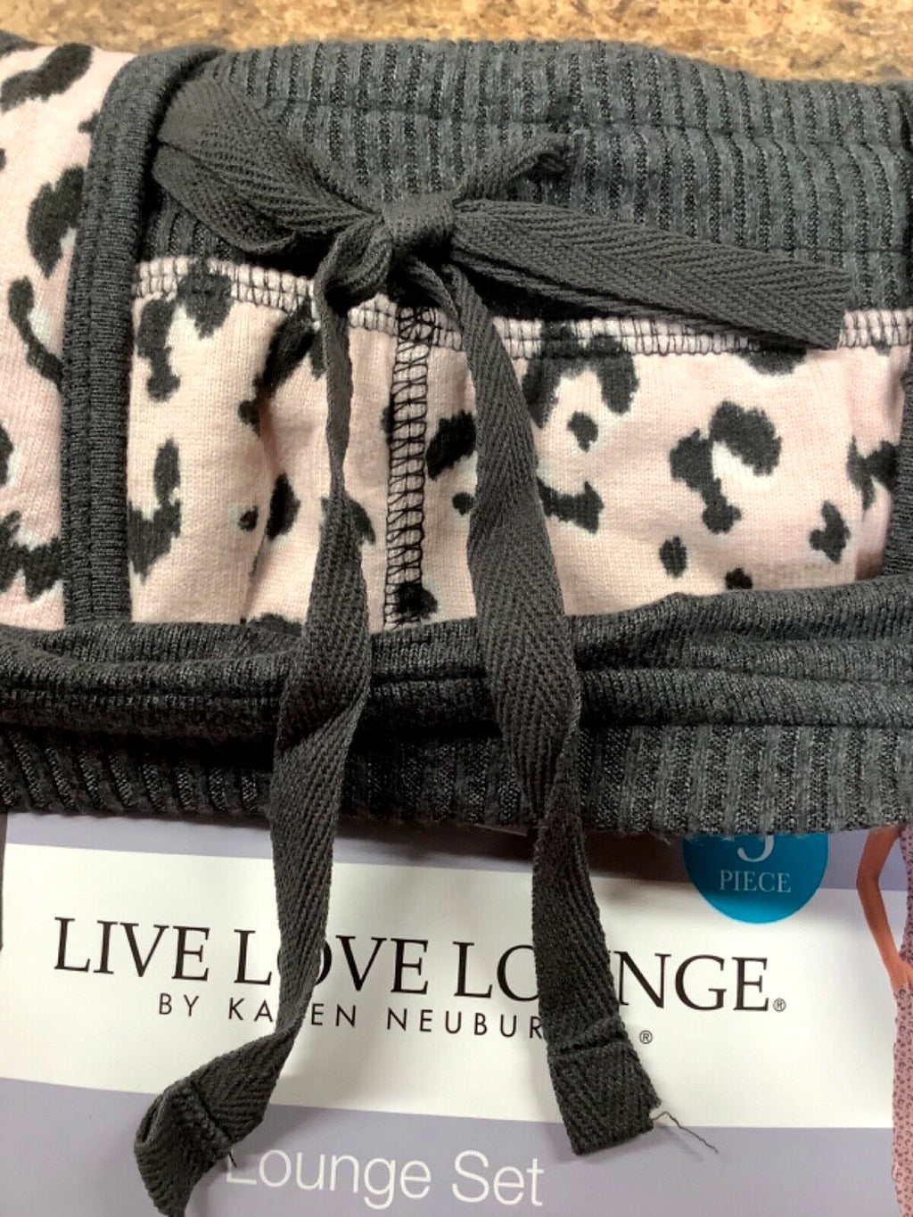 Live Love Lounge Cozy Leopard 3-piece Lounge PJ Set by Karen Neuburger L NWT