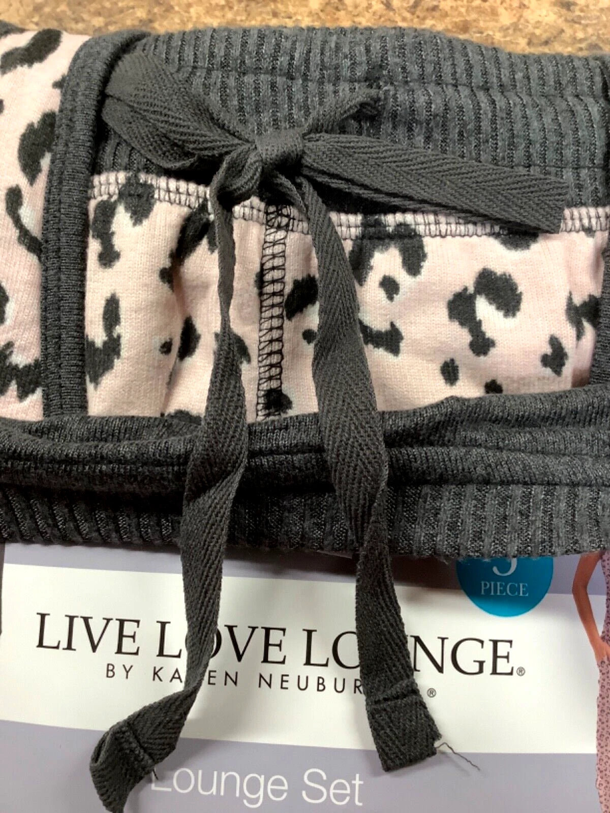 Live Love Lounge Cozy Leopard 3-piece Lounge PJ Set by Karen Neuburger L NWT