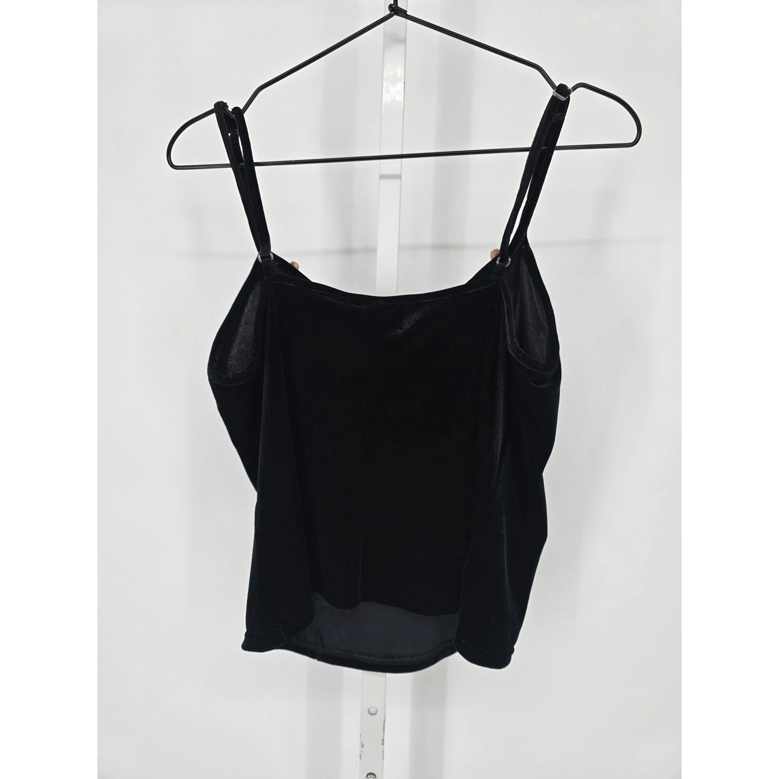 Delicates Intimates Womens Sz M velvet Pajama Top and Pants Set Black Lace Trim