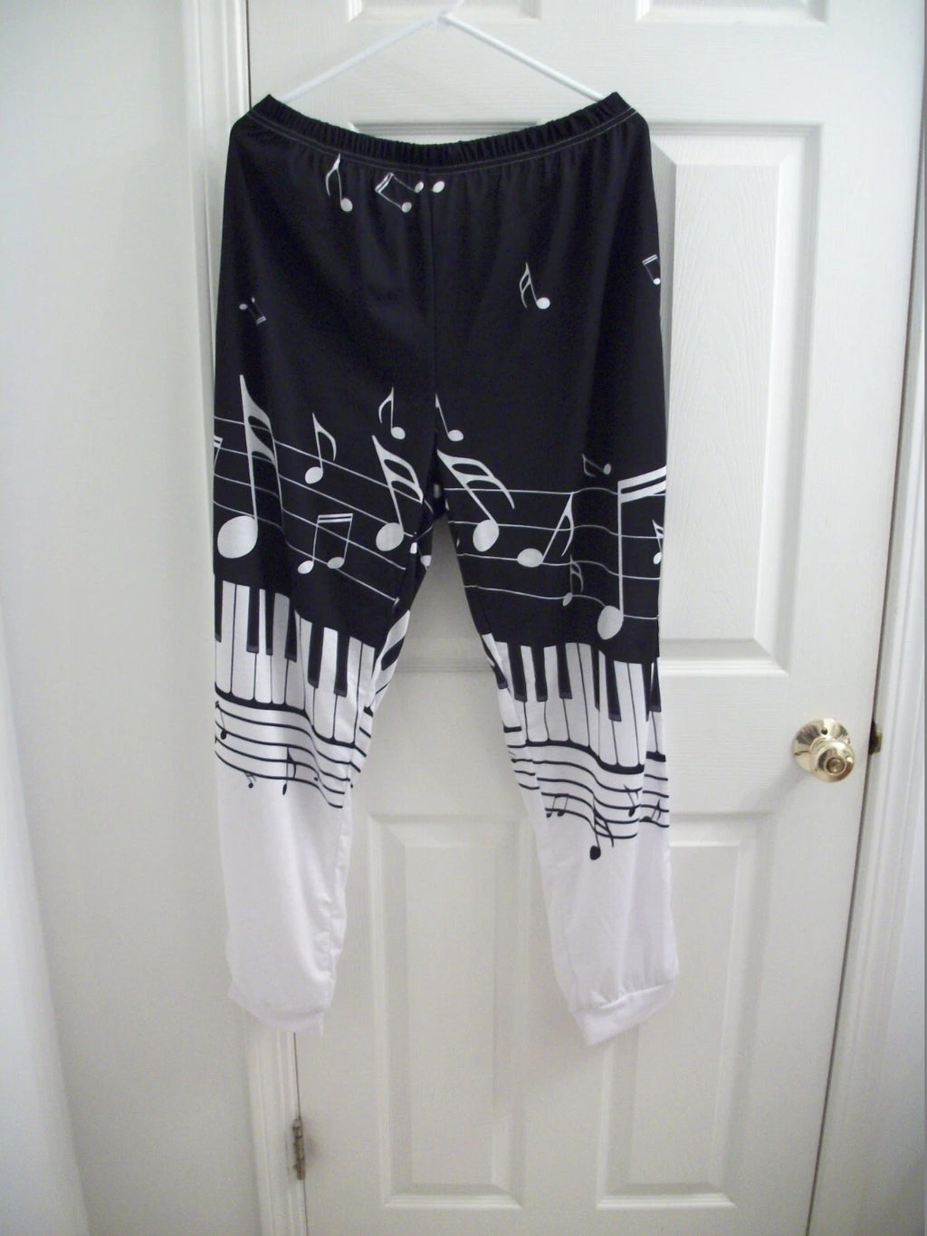 Biyejit Women's Novelty Print Pajamas, Piano Music Notes, 2-Piece Set, 2XL