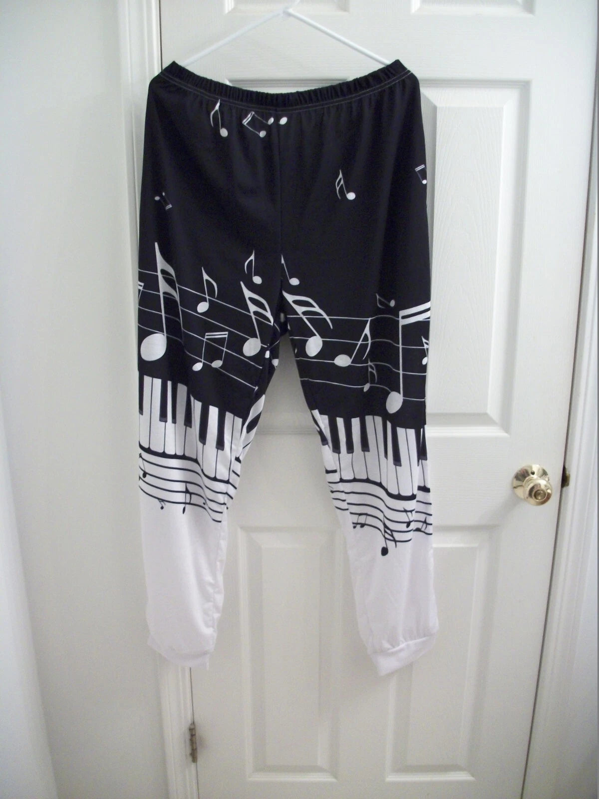 Biyejit Women's Novelty Print Pajamas, Piano Music Notes, 2-Piece Set, 2XL