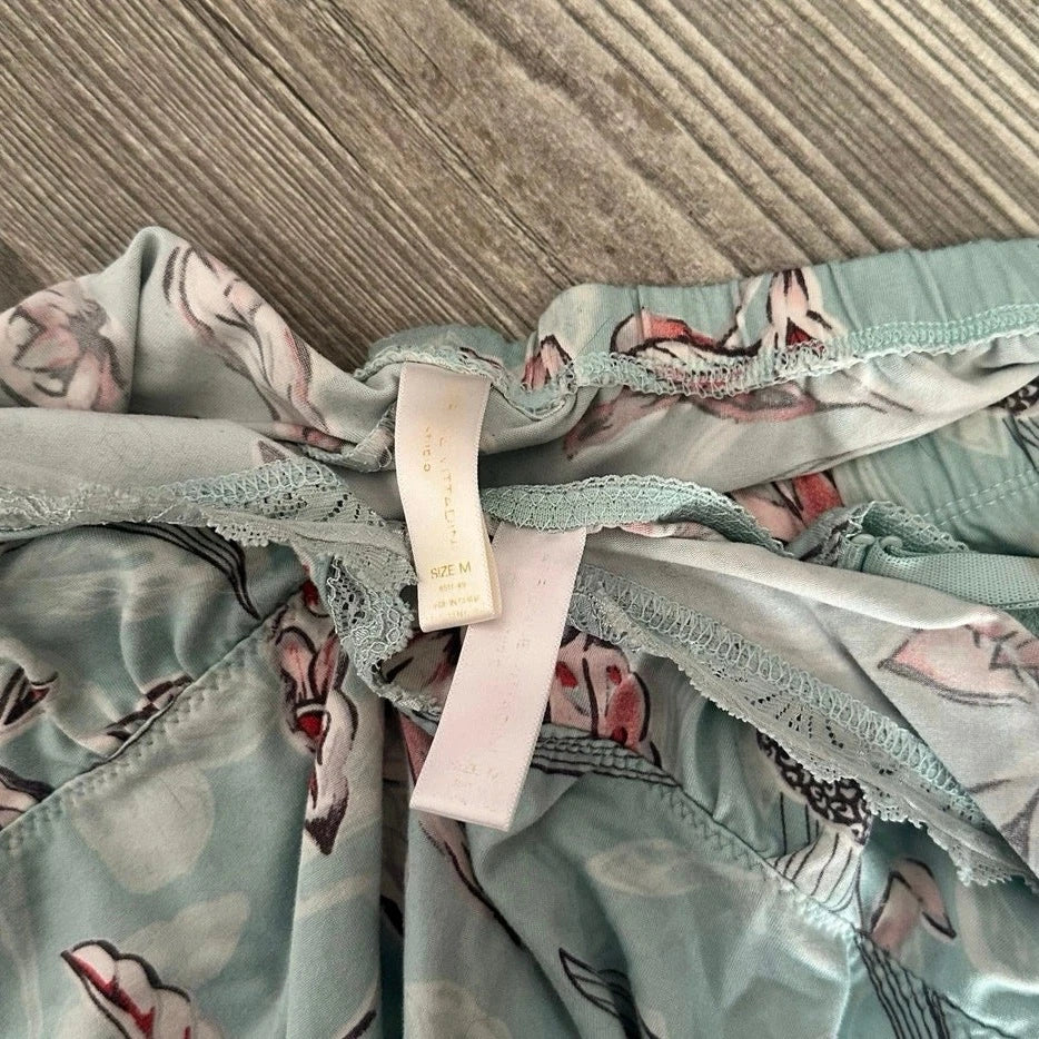adrienne vittadini blue and pink floral pajama set