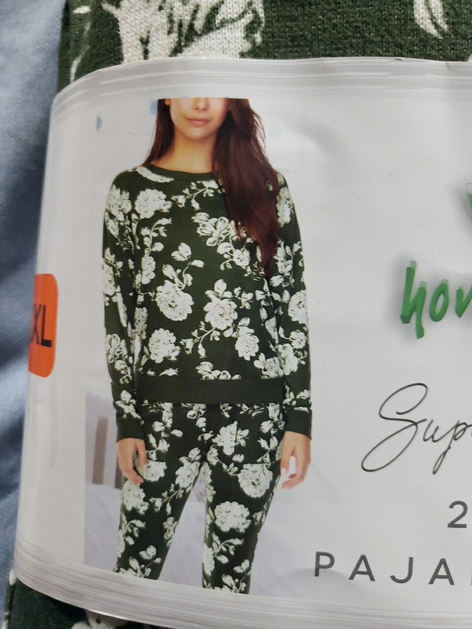 Honeydew Women’s Hacci Lounge PJ Set 2 Piece, Olive Floral, Size 2XL