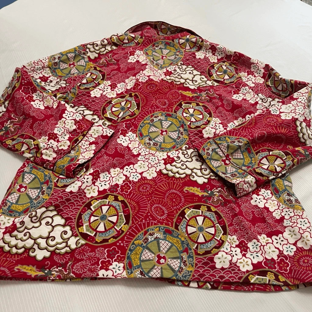 Nick & Nora Red Boho Chic Pajamas 2 Pc Set Plus Size XXL