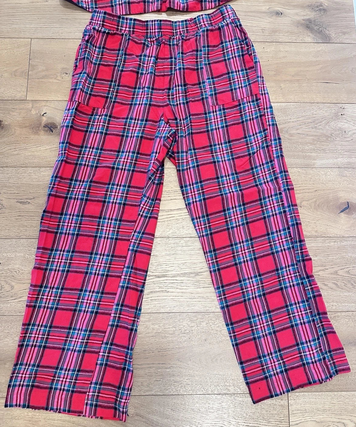 Honeydew Red Flannel MERRY Pajama Set Sz L Ret $68 Love Song Plaid