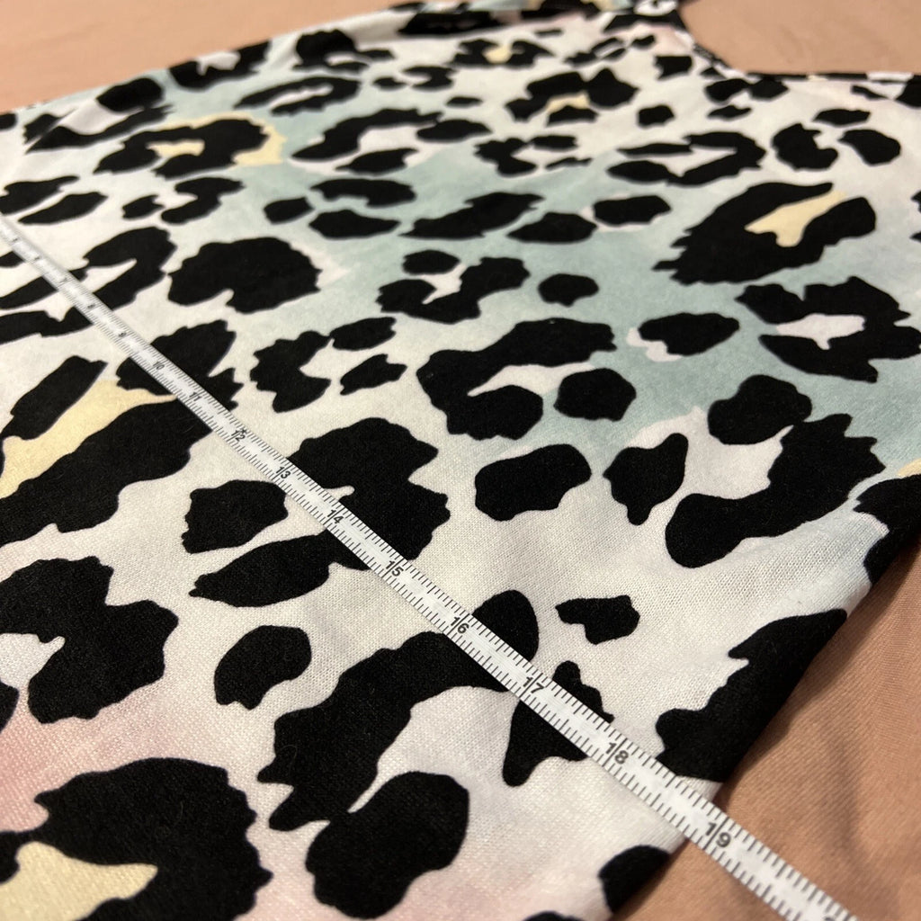 NWOT Bibi Pink & Blue Leopard Super Soft Pajama Shorts & Top Set Size Small