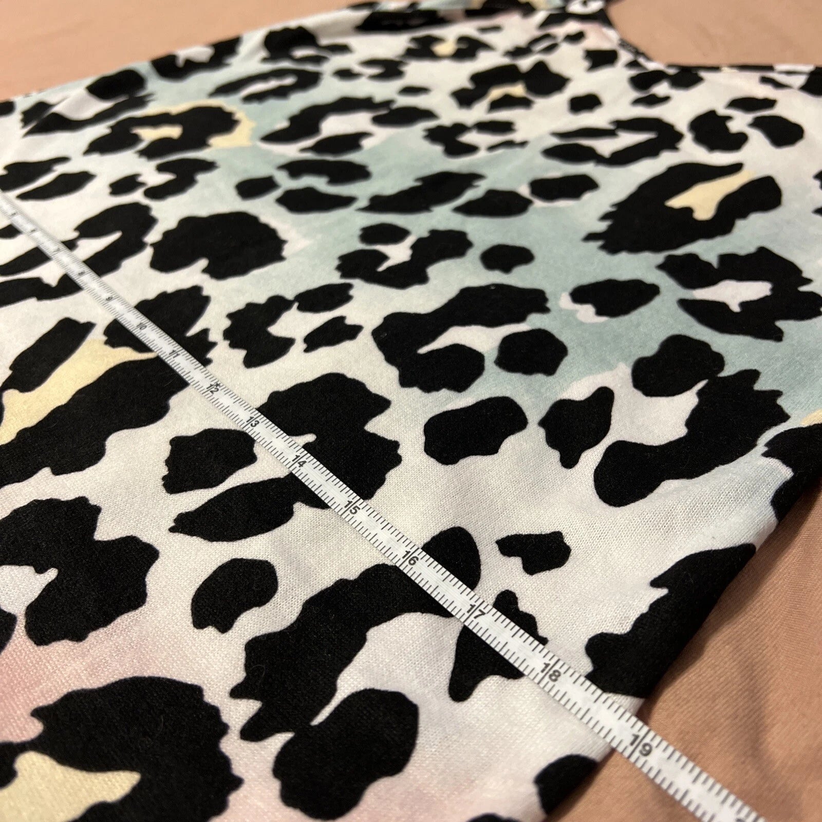 NWOT Bibi Pink & Blue Leopard Super Soft Pajama Shorts & Top Set Size Small