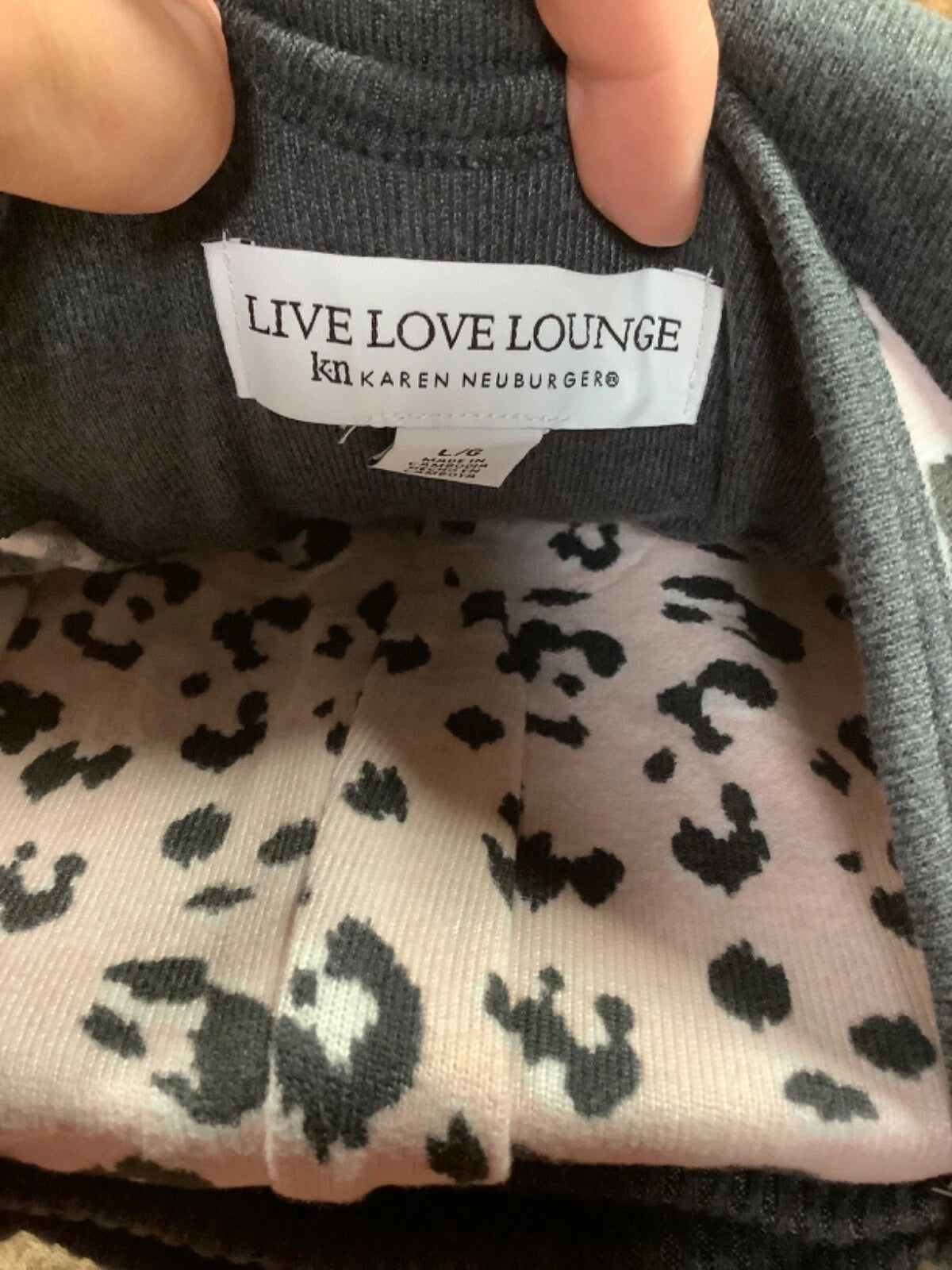 Live Love Lounge Cozy Leopard 3-piece Lounge PJ Set by Karen Neuburger L NWT