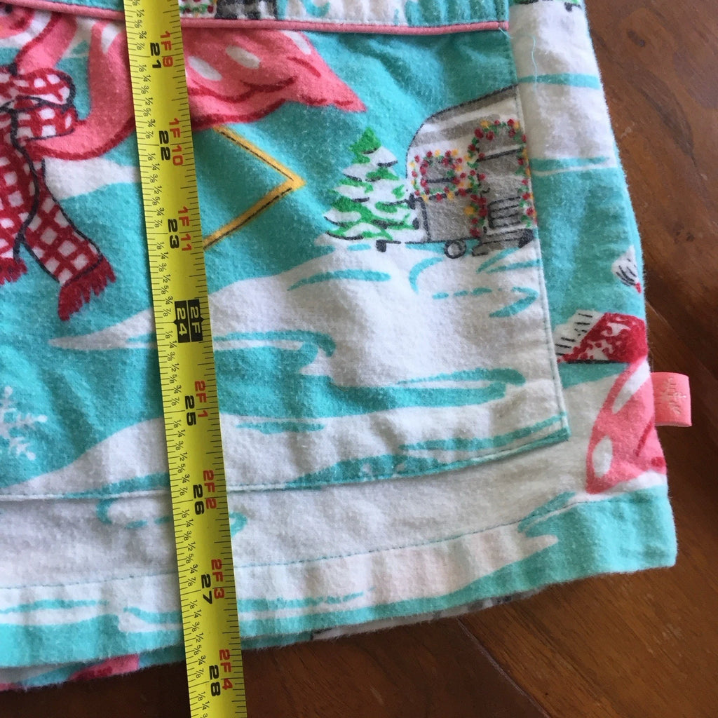 Nick & Nora Pajama Set Womens Large Flamingo Airstream RV Christmas Holiday