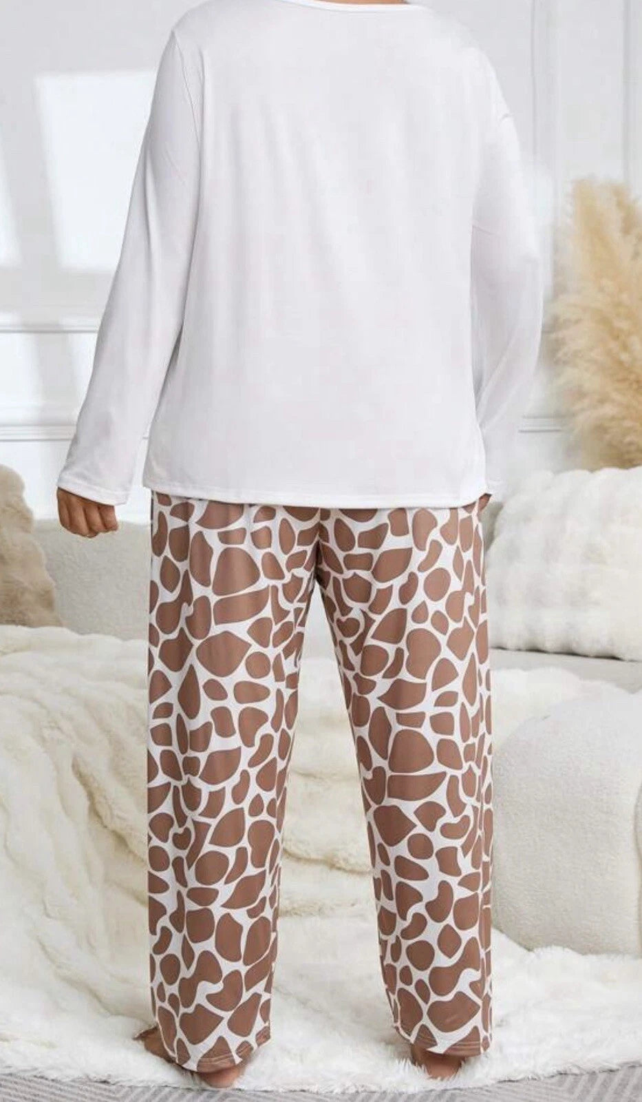 Giraffe Womens Ladies Pyjamas PJs Gift Novelty Long Leg Pjs Size 20 Uk