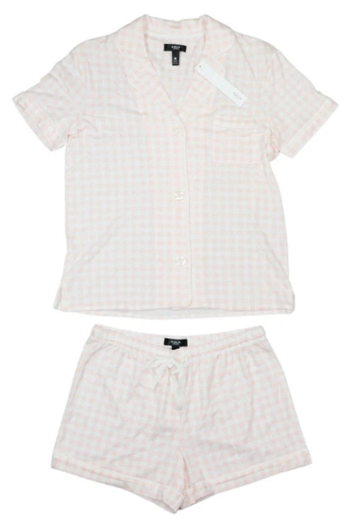 Aqua Pink Printed Pajama Set EB1512 Women's Size Large