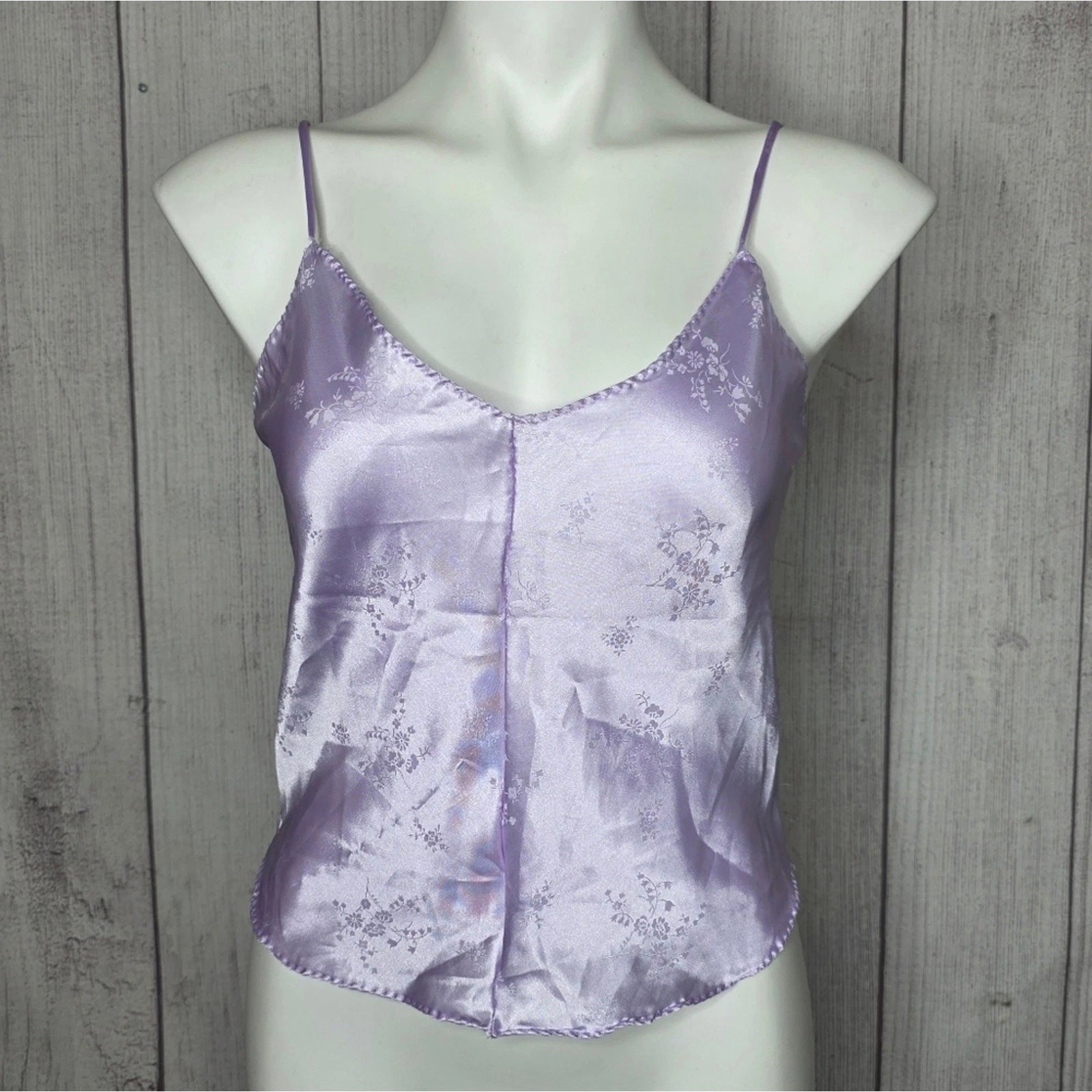 Vintage Ilise Stevens Lilac Satin Lingerie Set Cami & Tap Shorts, sz Medium