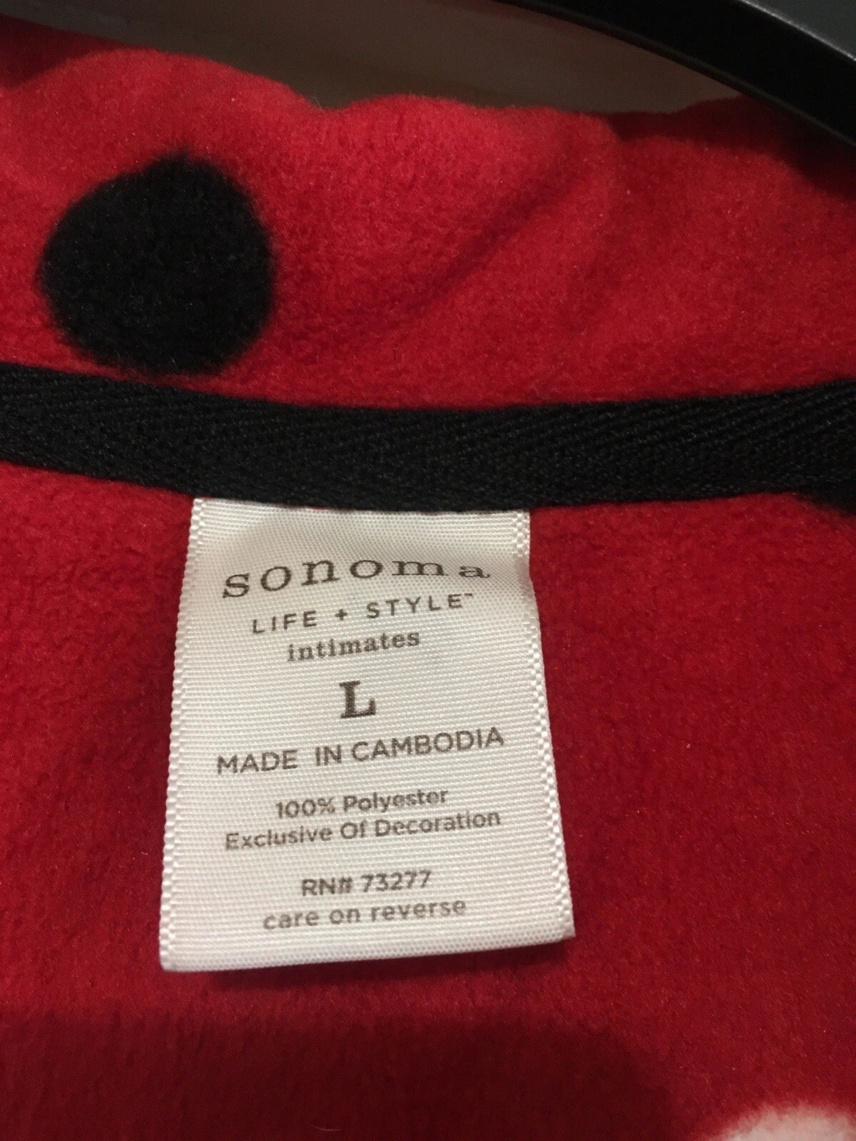 Sonoma women’s polka dot fleece pejama set Large