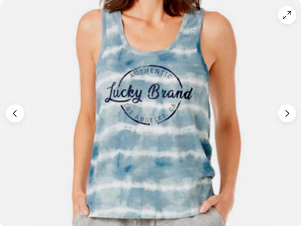 LUCKY BRAND WOMEN'S 3 PC TEE, TANK AND SHORT PAJAMA SET (GRAY BLUE M)NWT