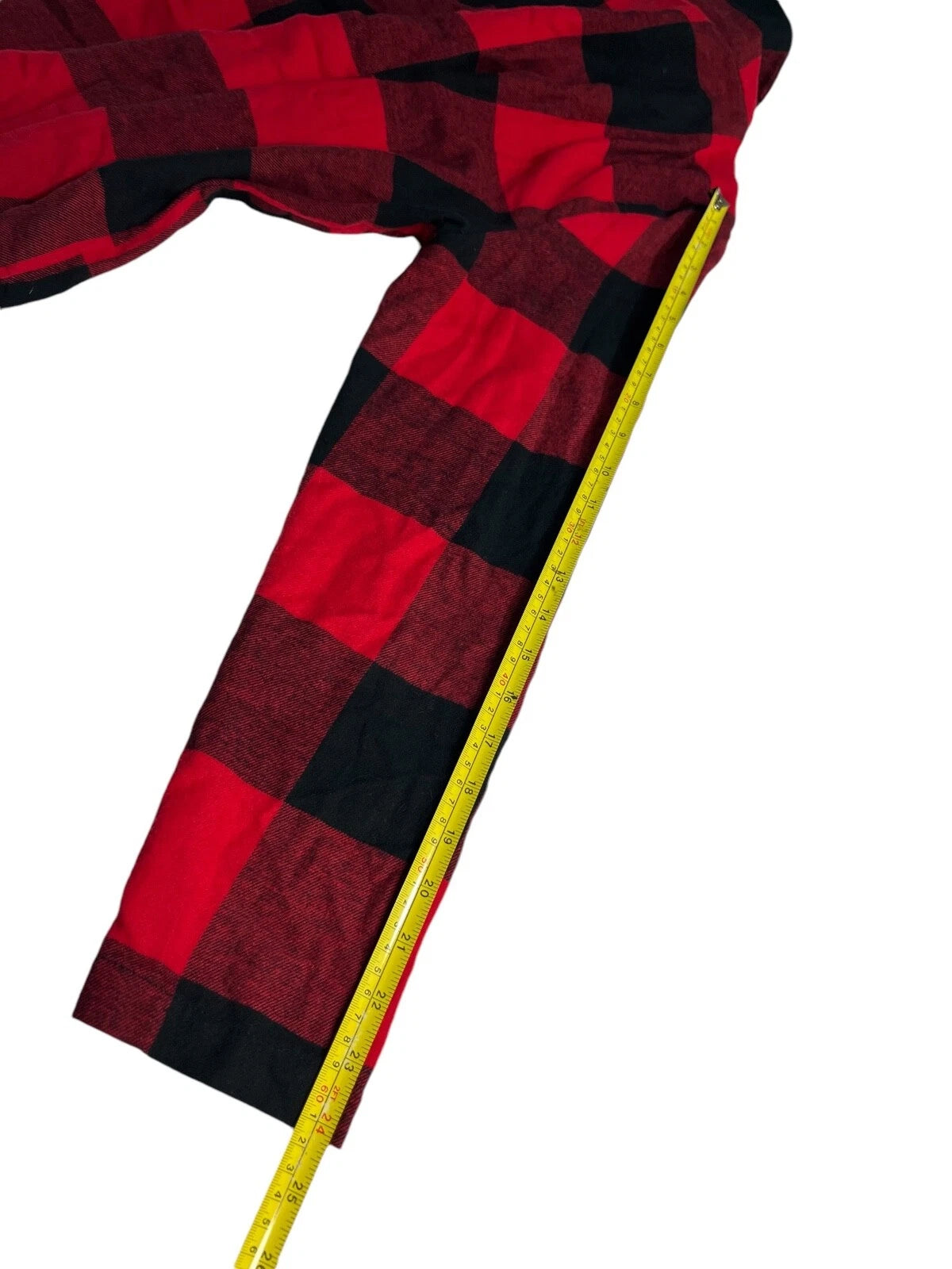 Old Navey Flannel Sleep Pajama Set Red & Black Plaid Ladies Size S