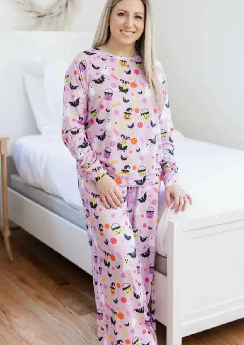 Mary Square Annie Luxury Pajama Pant Set Trick Or Treat Halloween Women Sz Small