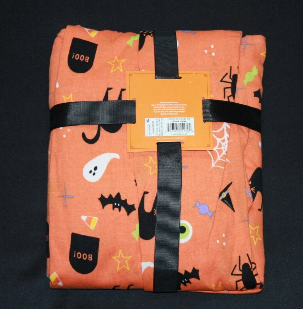 Hyde and EEK Women's 2 Pc Pajamas Orange Halloween Bats Cats Plus Size 1X NEW