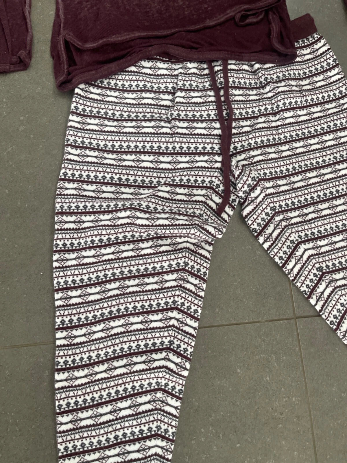 Free Press Womens Long Sleeve Purple Pajama Set Size M/L