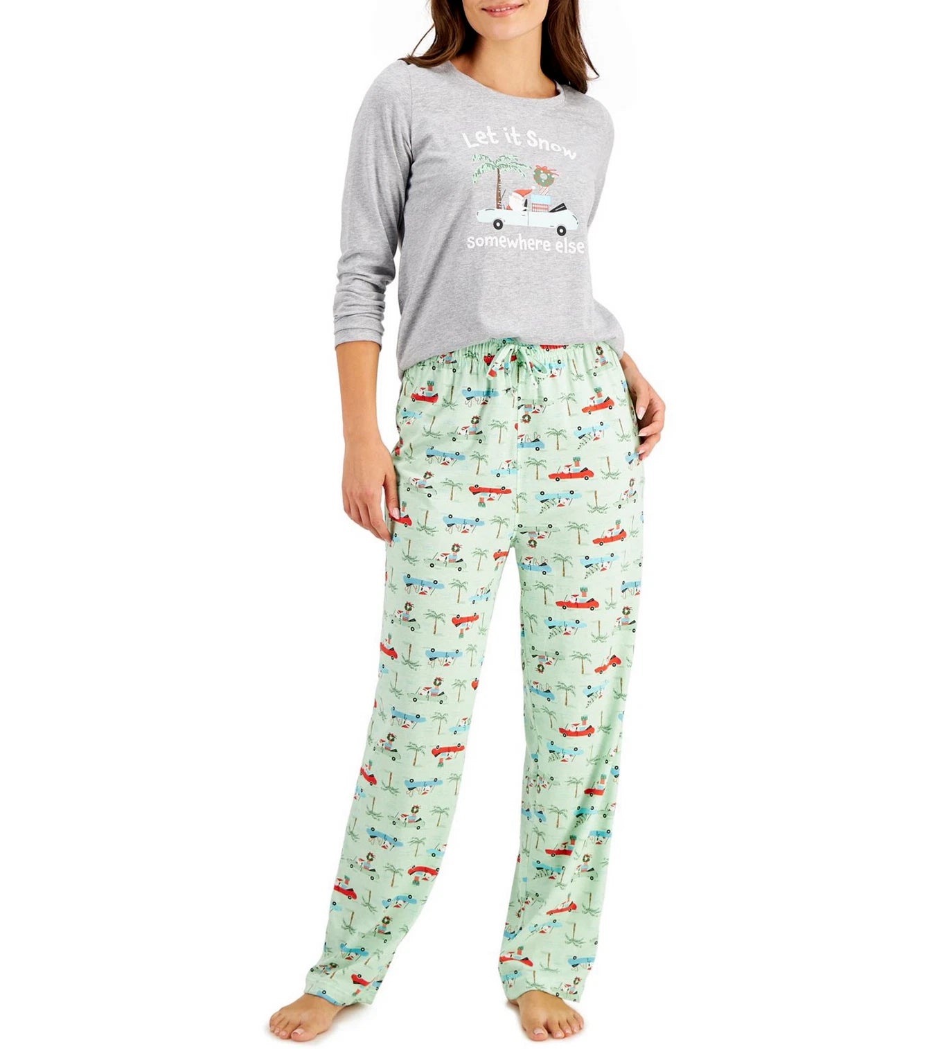 New Pamily PJ s Women 2 Pcs Let it Snow Somewhere Else Pajama Set, Small