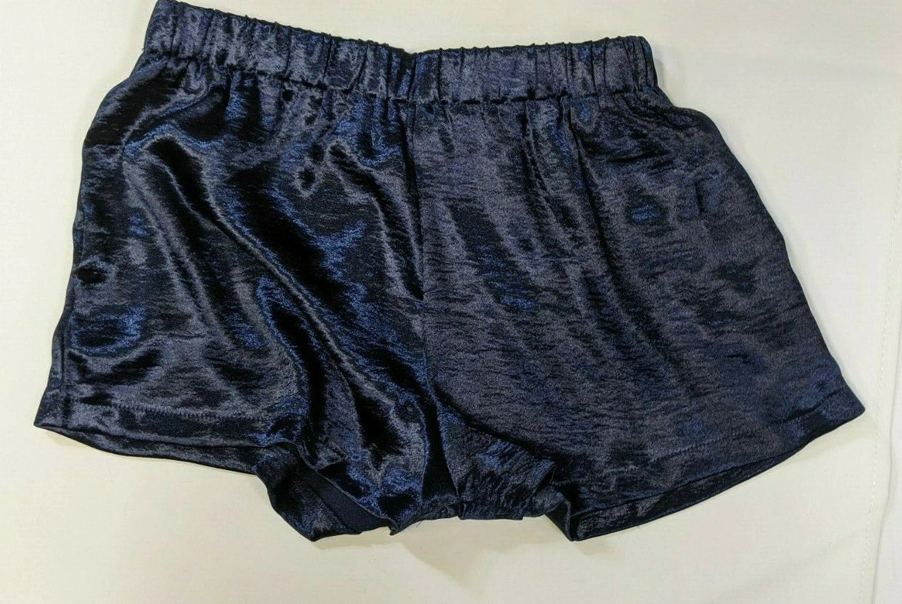 NWT EVNL Women's Navy Blue Pajama Set, Shorts/Long Sleeve, Front Tie Closure (L)