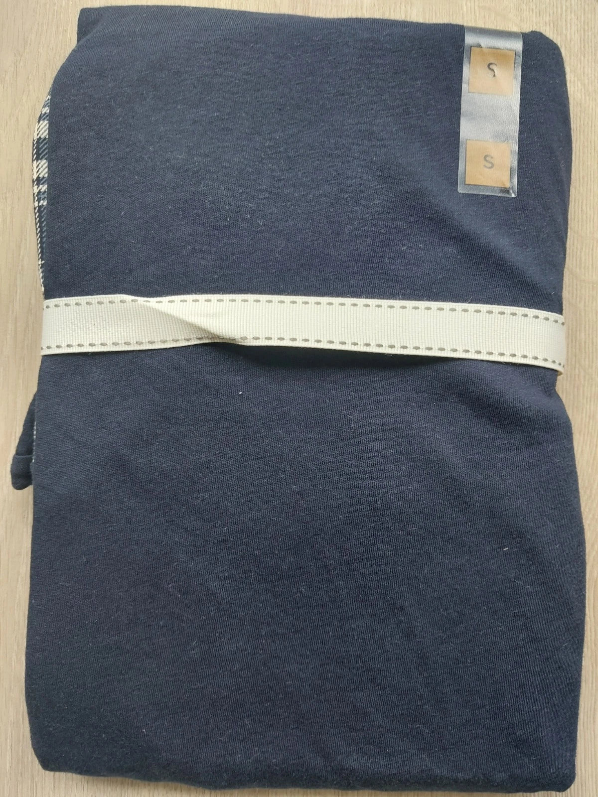 M&S Ladies Pyjama Set Size 8-10 Navy  Full Length Long Sleeve New