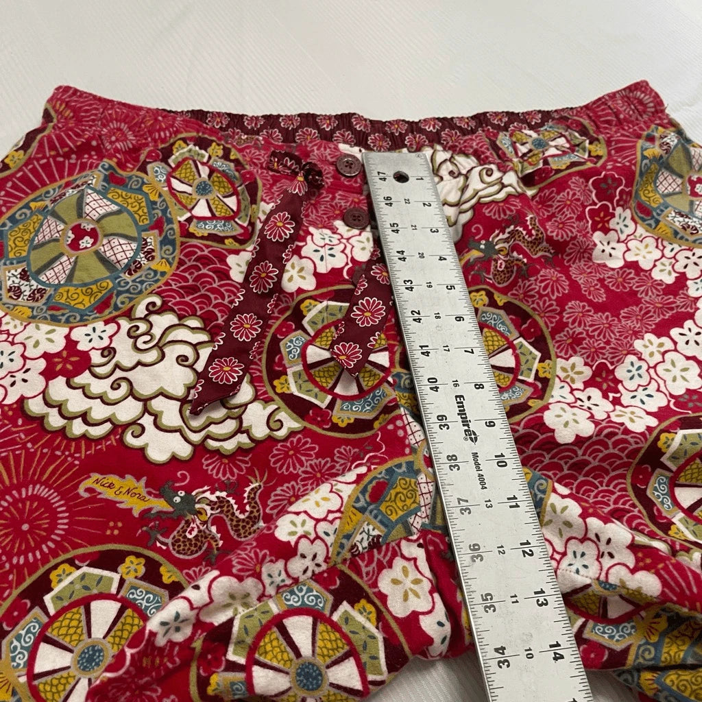 Nick & Nora Red Boho Chic Pajamas 2 Pc Set Plus Size XXL