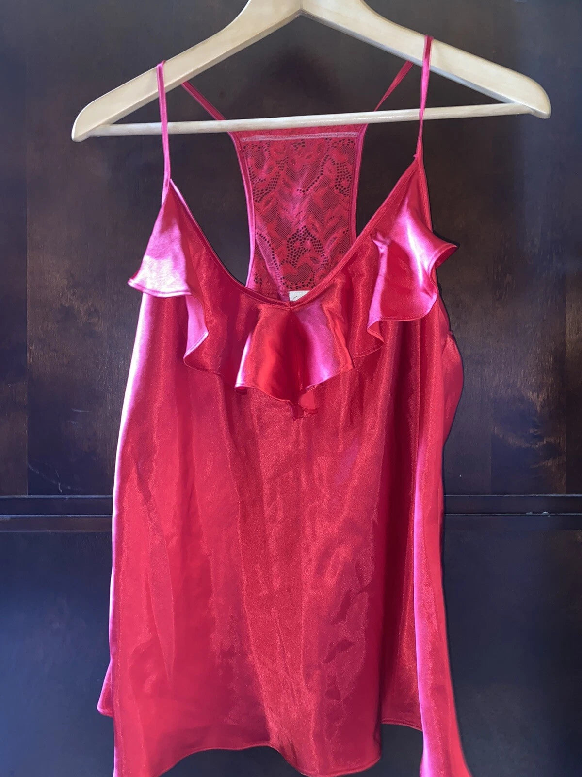 Womens In Bloom Chemise Set Pre Owned EUC Size Medium Red Tank & Shorts