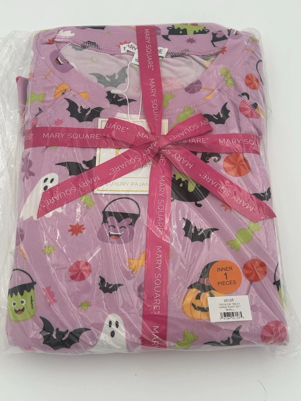 Mary Square Annie Luxury Pajama Pant Set Trick Or Treat Halloween Women Sz Small