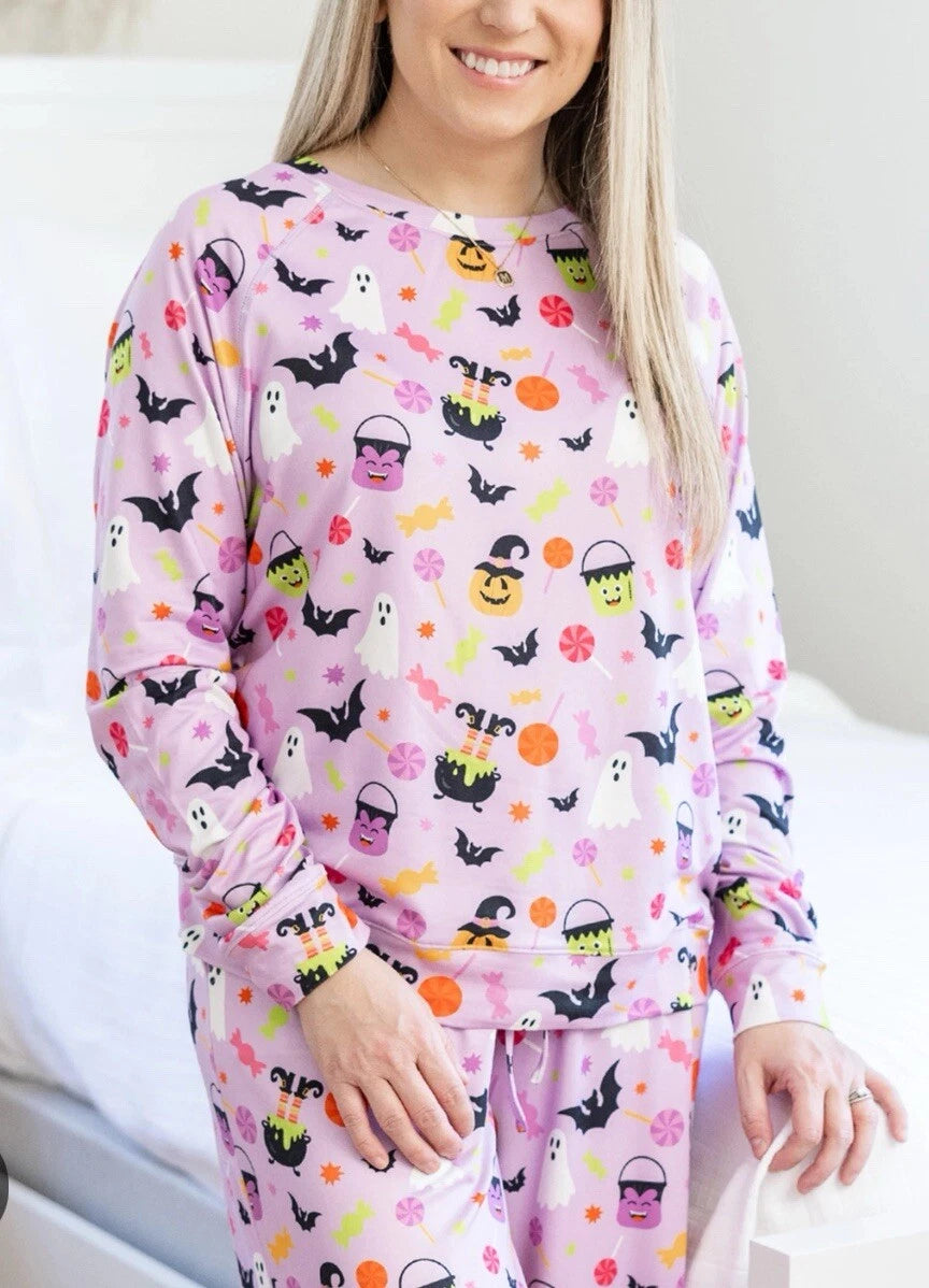 Mary Square Annie Luxury Pajama Pant Set Trick Or Treat Halloween Women Sz Small