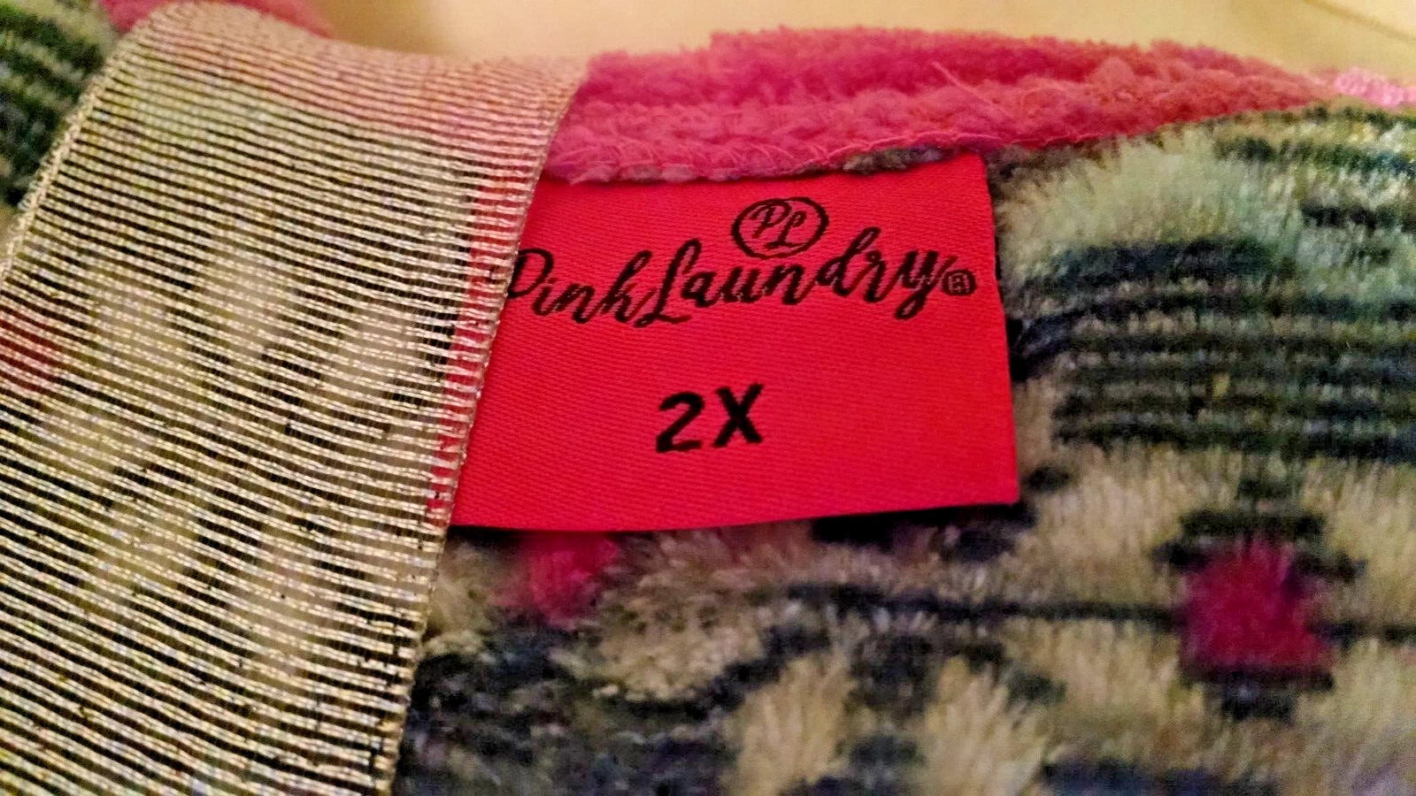 PAJAMA SET NEW PINK LAUNDRY PL LADIES 2 PC PLUSH PJ SIZE 2X ORG RIBBON GIFT SET.
