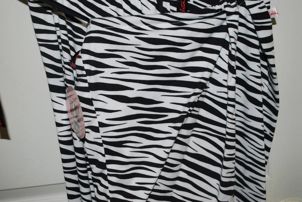 NWT LOLITA COLLECTION PAJAMA SET CHARM BAG BLACK ZEBRA WHATS YOUR MOMENT LARGE