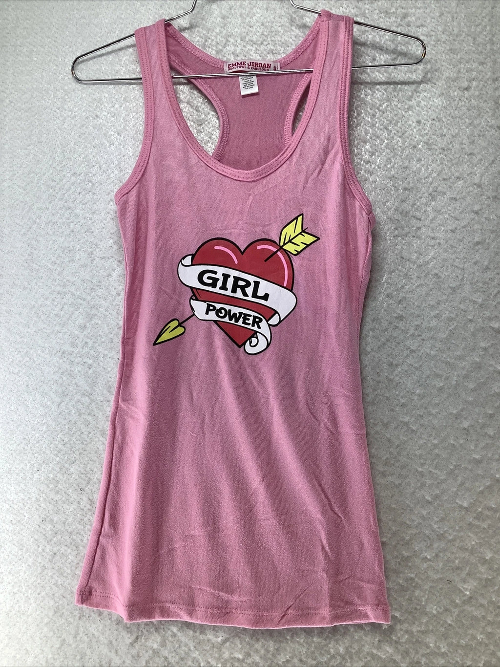 Emme Jordan Women's Hacci Girl Power Two-Piece Pajama Pink Set Size S