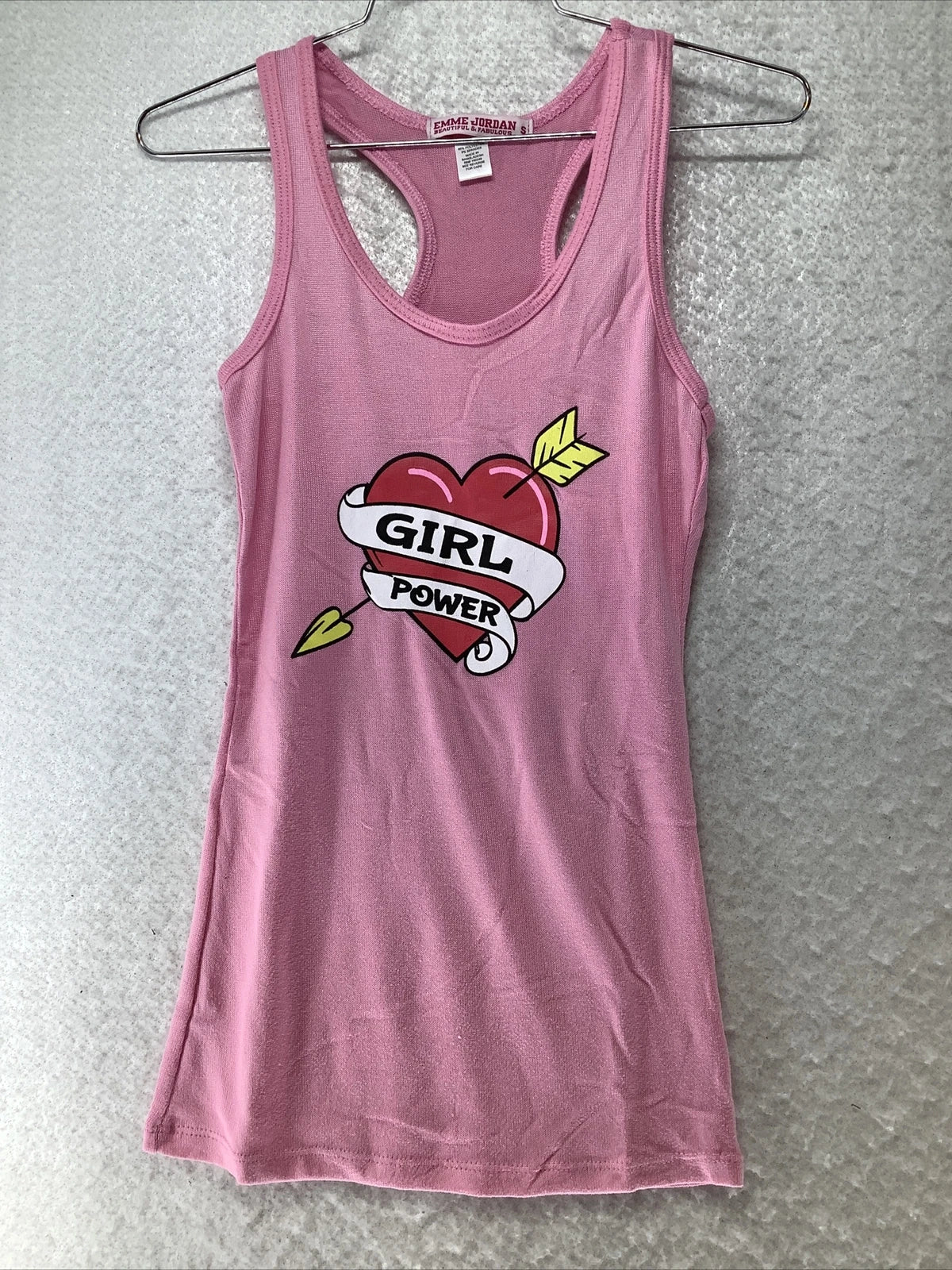 Emme Jordan Women's Hacci Girl Power Two-Piece Pajama Pink Set Size S