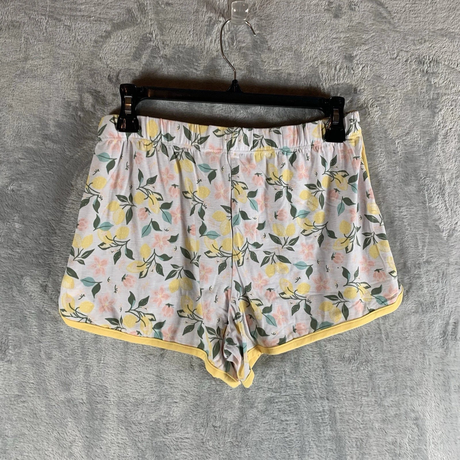 Roudelain Women's Pajamas Set S Tank Top Shorts Lemon Floral Soft Henley PJs NWT