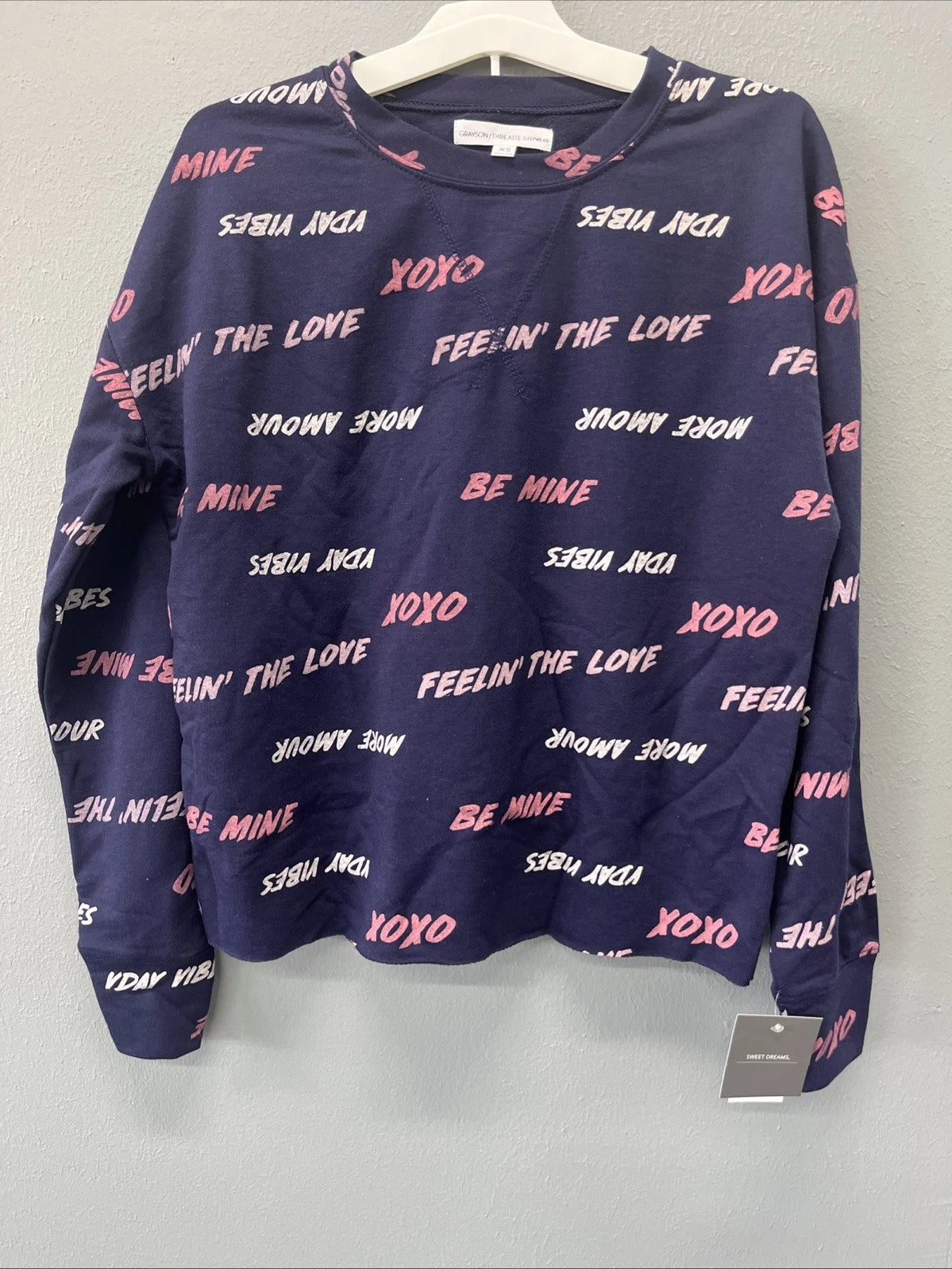 Womens Love Pajama Set - Feeling the Love, XOXO - Grayon Threads - Size Small