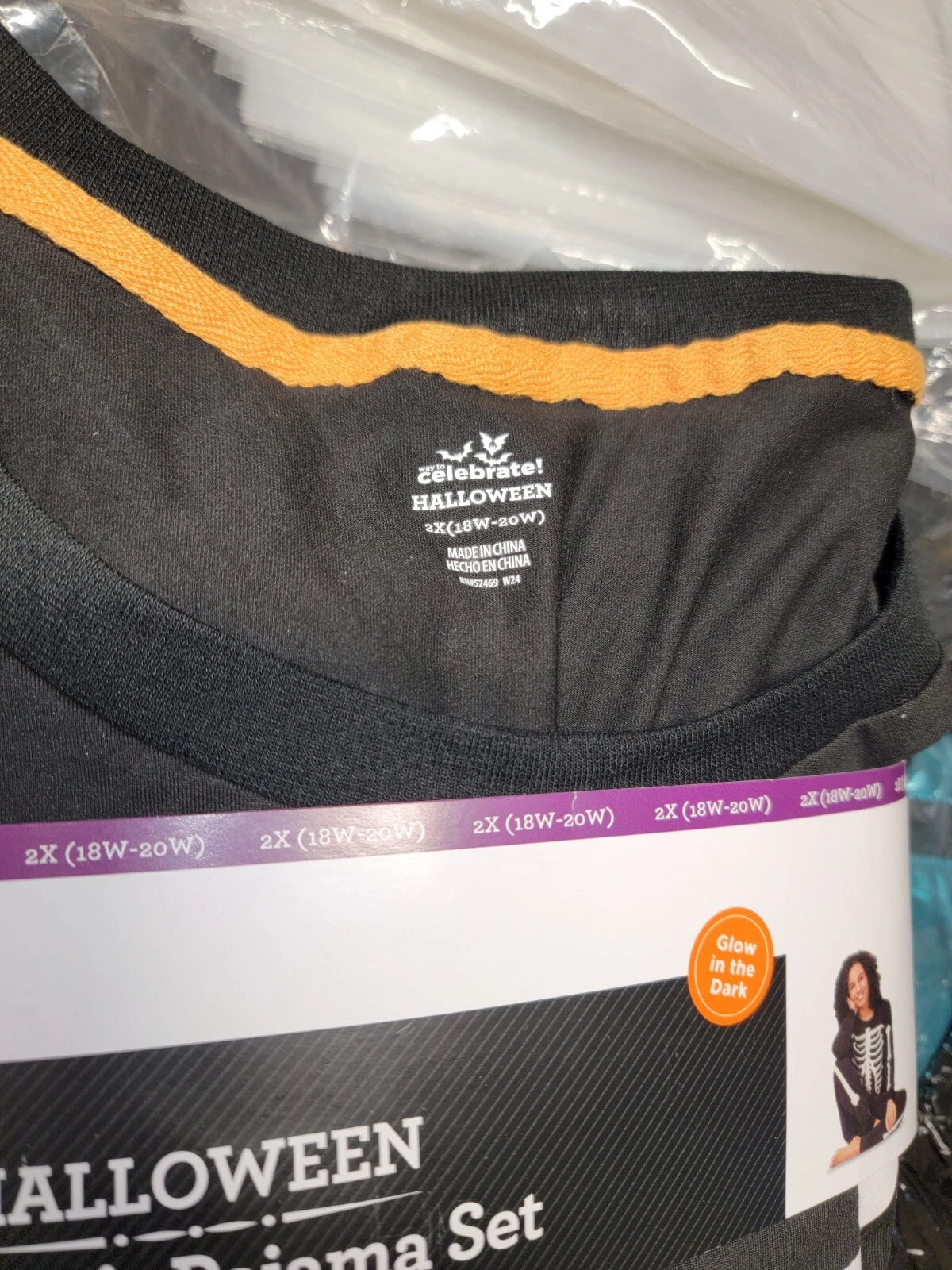 Way To Celebrate Women's Halloween Family Pajama Set, Size 2X 18W-20W Black