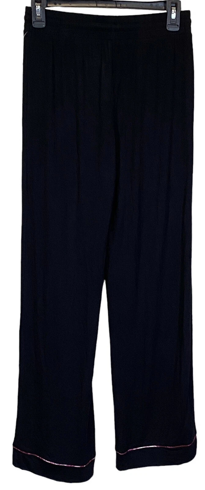 NWT JENNI Women's Notch-Collar Pajama Set Deep Black Size S