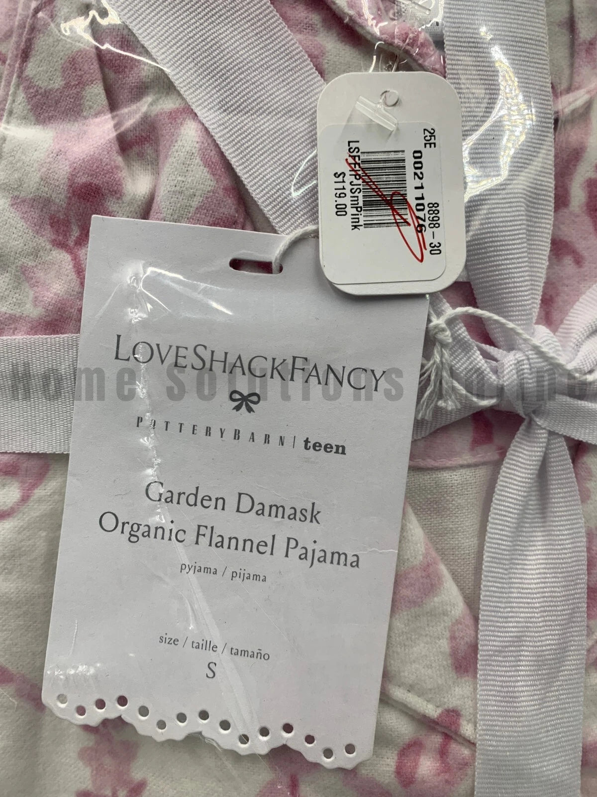 Pottery Barn Teen Love Shack Fancy Flannel Pajamas Pink Small #N184R