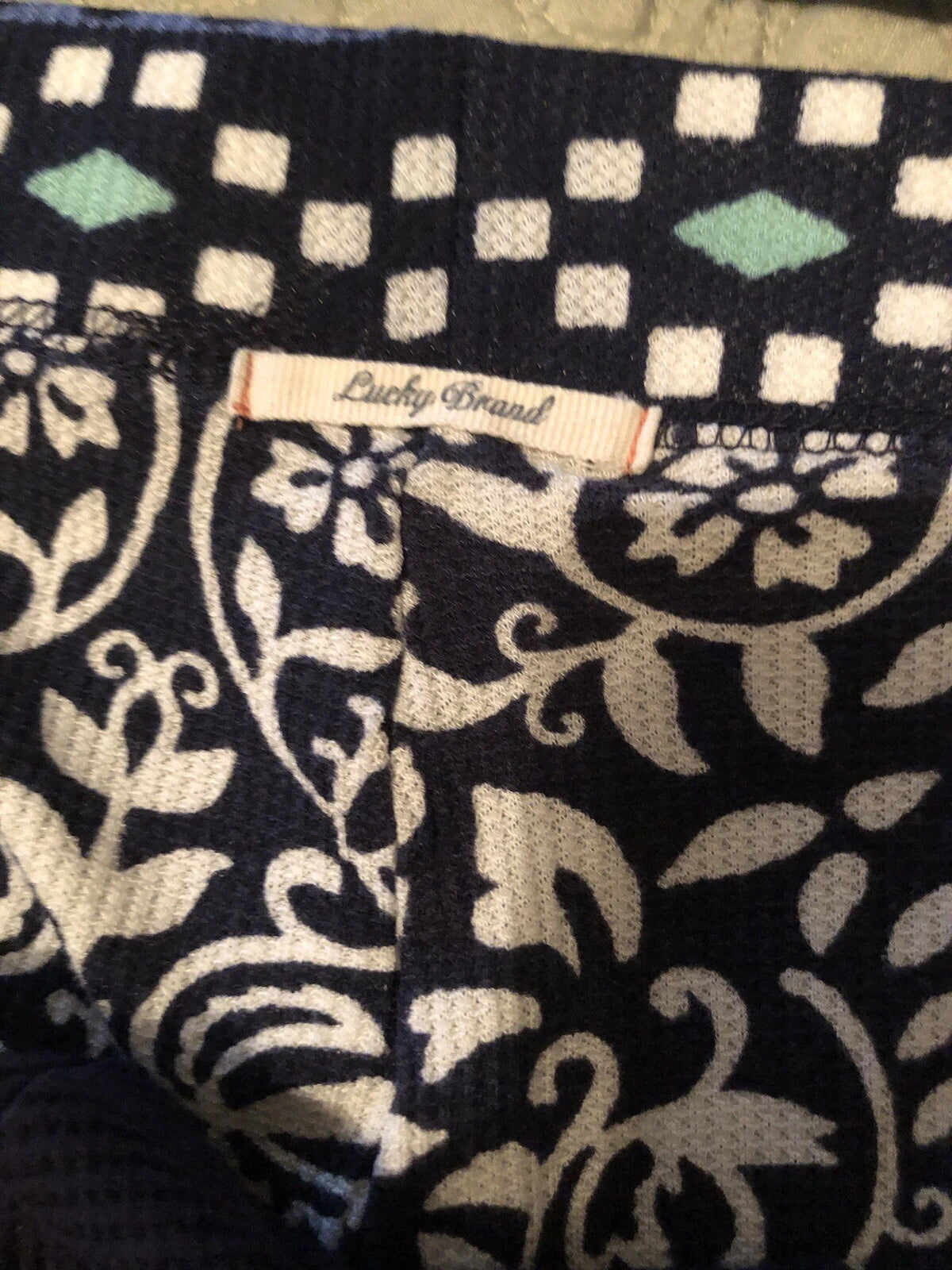 Lucky Brand Waffle Knit Pajama Set Navy Junior’s Large