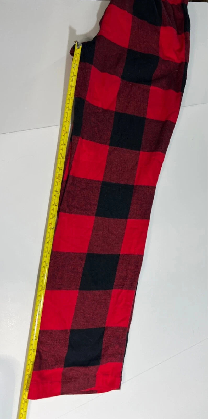 Old Navey Flannel Sleep Pajama Set Red & Black Plaid Ladies Size S
